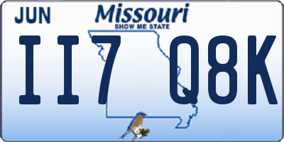 MO license plate II7Q8K