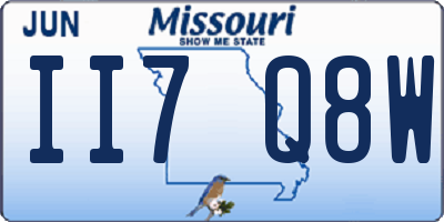 MO license plate II7Q8W