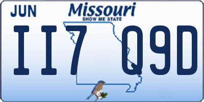 MO license plate II7Q9D