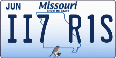 MO license plate II7R1S