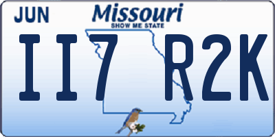 MO license plate II7R2K