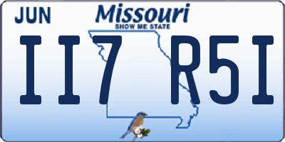 MO license plate II7R5I