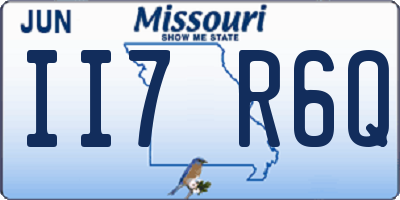 MO license plate II7R6Q