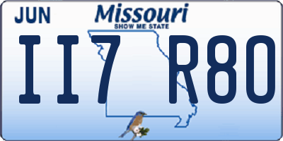 MO license plate II7R8O