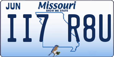 MO license plate II7R8U