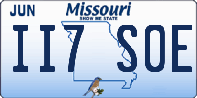 MO license plate II7S0E