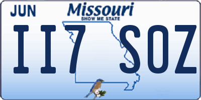 MO license plate II7S0Z
