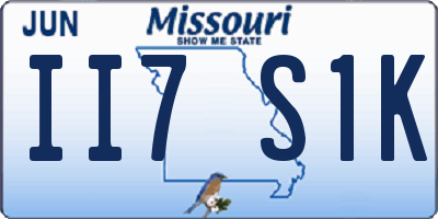 MO license plate II7S1K