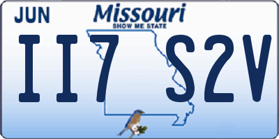 MO license plate II7S2V