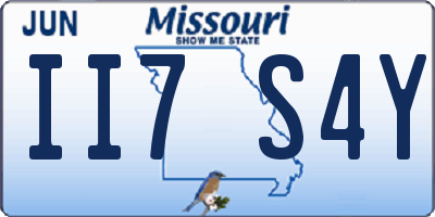 MO license plate II7S4Y