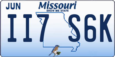 MO license plate II7S6K