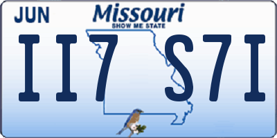 MO license plate II7S7I