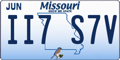 MO license plate II7S7V