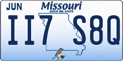 MO license plate II7S8Q