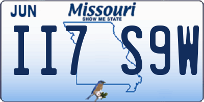 MO license plate II7S9W
