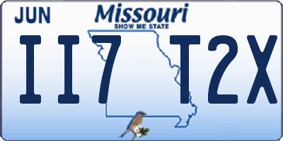 MO license plate II7T2X