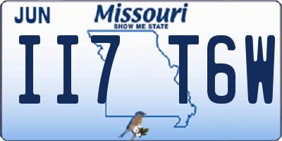 MO license plate II7T6W