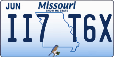 MO license plate II7T6X