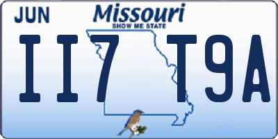 MO license plate II7T9A