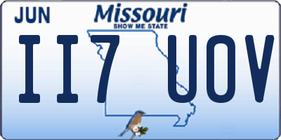 MO license plate II7U0V