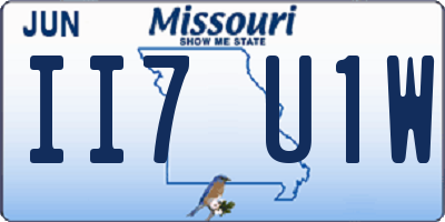 MO license plate II7U1W