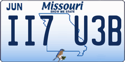 MO license plate II7U3B