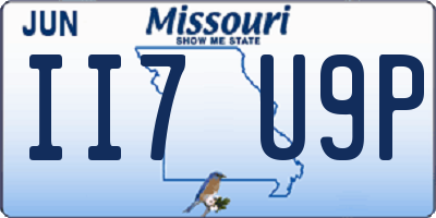 MO license plate II7U9P