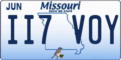 MO license plate II7V0Y