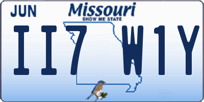 MO license plate II7W1Y