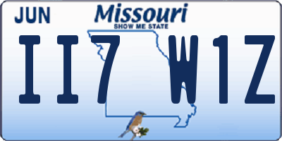 MO license plate II7W1Z