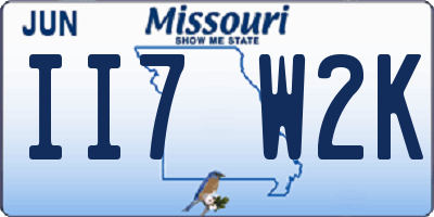 MO license plate II7W2K