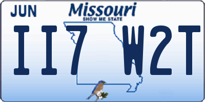 MO license plate II7W2T