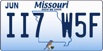 MO license plate II7W5F
