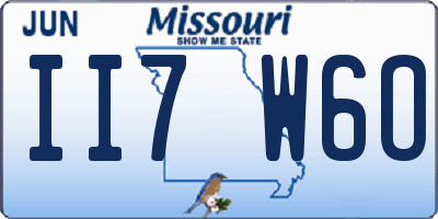 MO license plate II7W6O