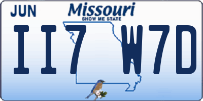 MO license plate II7W7D