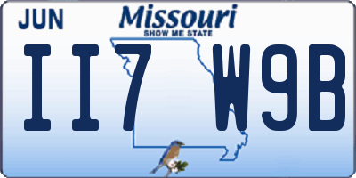 MO license plate II7W9B