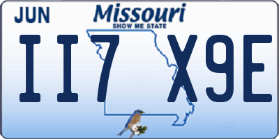 MO license plate II7X9E