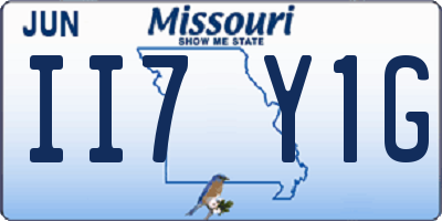 MO license plate II7Y1G