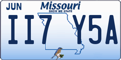 MO license plate II7Y5A