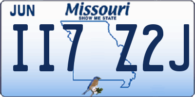 MO license plate II7Z2J