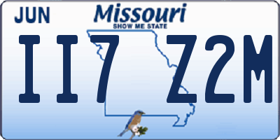 MO license plate II7Z2M