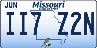 MO license plate II7Z2N