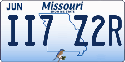 MO license plate II7Z2R