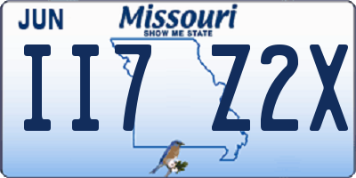 MO license plate II7Z2X