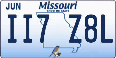 MO license plate II7Z8L