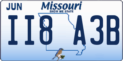 MO license plate II8A3B