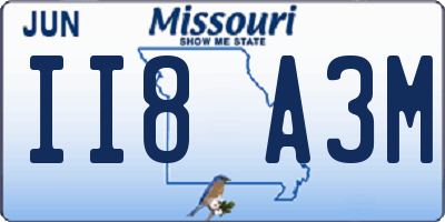 MO license plate II8A3M