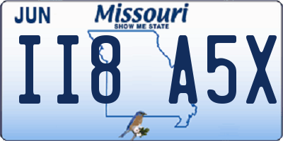 MO license plate II8A5X