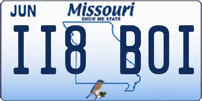 MO license plate II8B0I