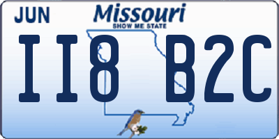 MO license plate II8B2C